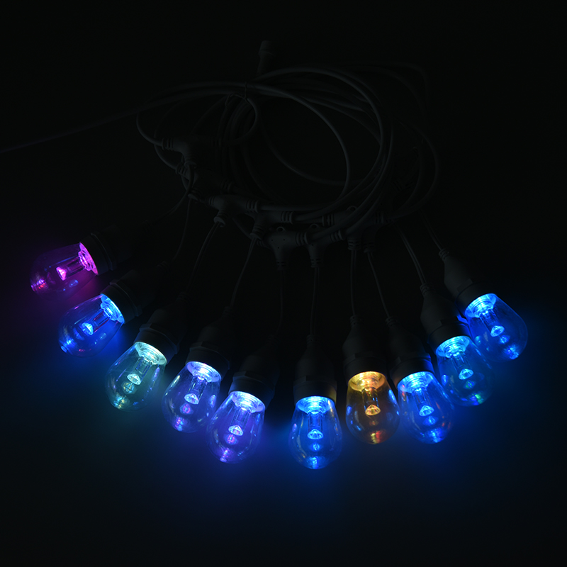 S14 piksel düzeyinde kontrol edilebilir RGB sıcak beyaz sarkıt dize ışıkları