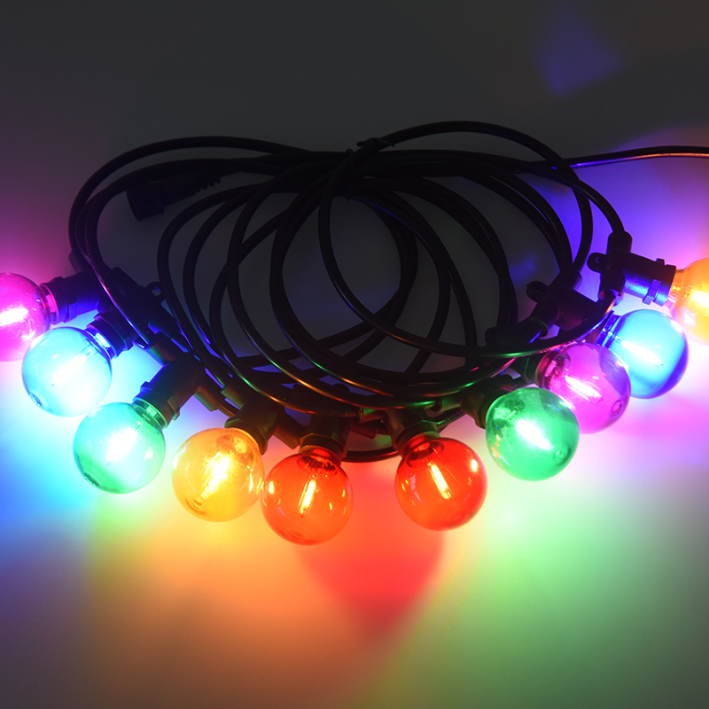 G40 Ball Bubble E12 Spiral Ağızlı Renkli Dekoratif Festoon Aydınlatma