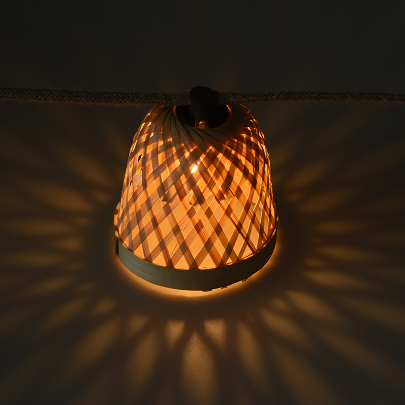 Bambu örgü G40 güneş ışığı ipi (5 metre 10 ışık)
