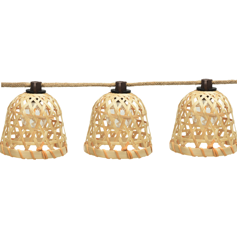 Bambu örgü G40 güneş ışığı ipi (5 metre 10 ışık)